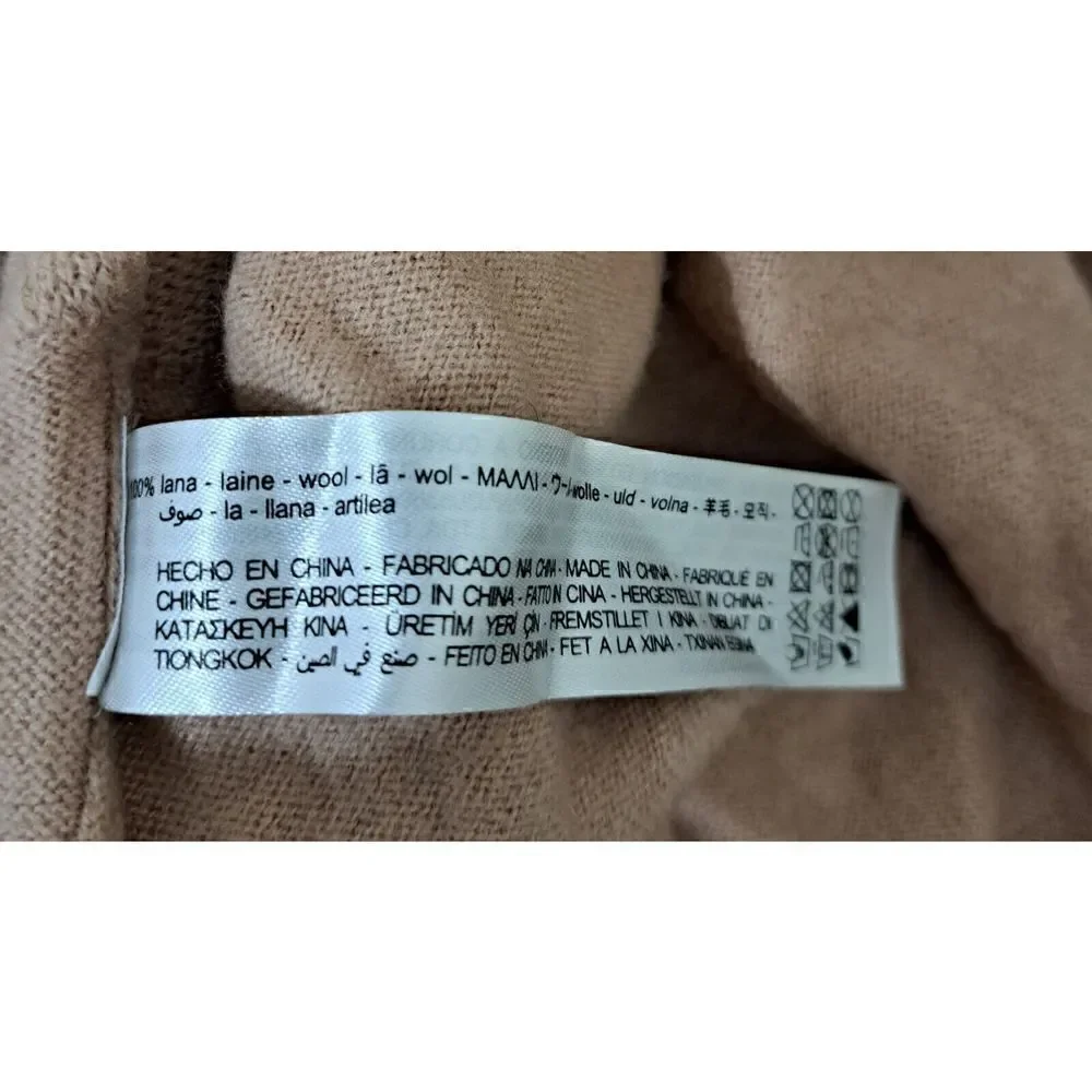 Zara Collection Womens Medium Fine Wool Soft Vest Tan Sleeveless